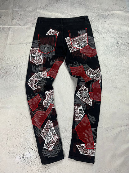 ABSTRACT PATCH DENIM