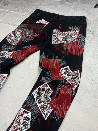 ABSTRACT PATCH DENIM