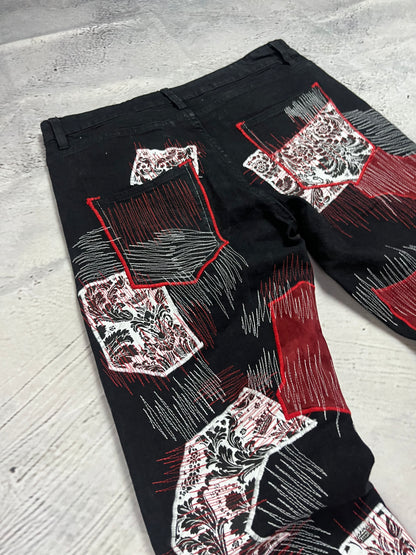 ABSTRACT PATCH DENIM