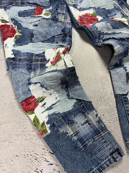 FLORAL PATCH DENIM