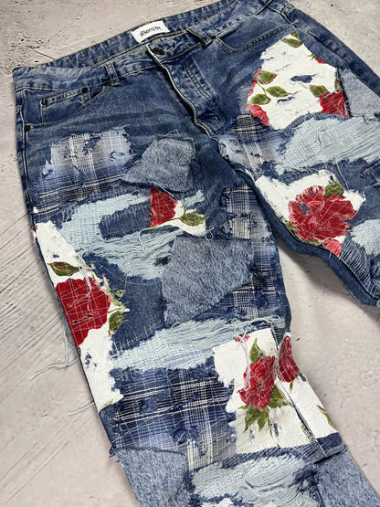 FLORAL PATCH DENIM