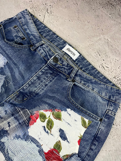 FLORAL PATCH DENIM
