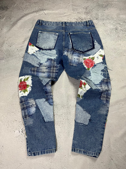 FLORAL PATCH DENIM