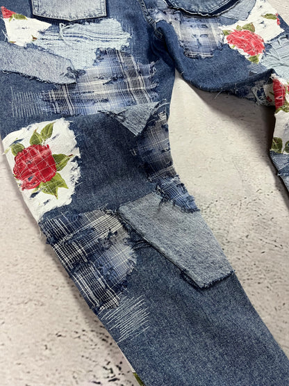 FLORAL PATCH DENIM