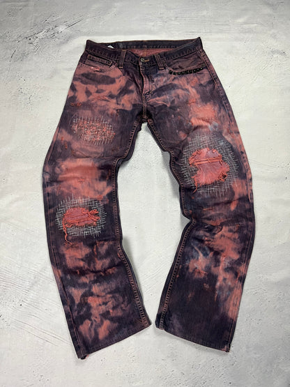 CRIMSON DISTRESSED DENIM