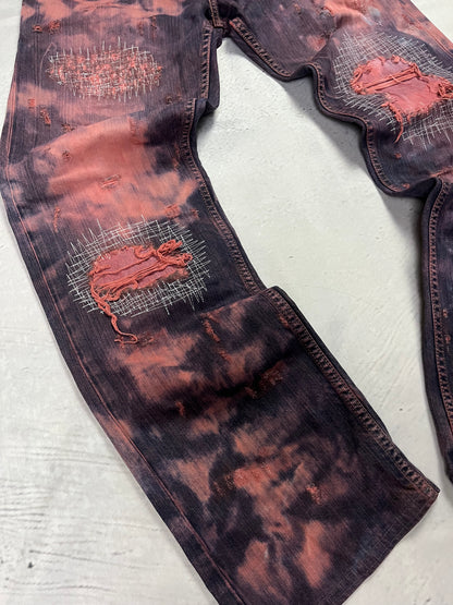 CRIMSON DISTRESSED DENIM