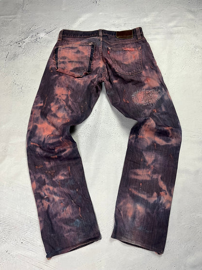 CRIMSON DISTRESSED DENIM