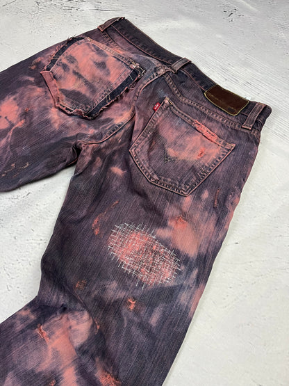 CRIMSON DISTRESSED DENIM