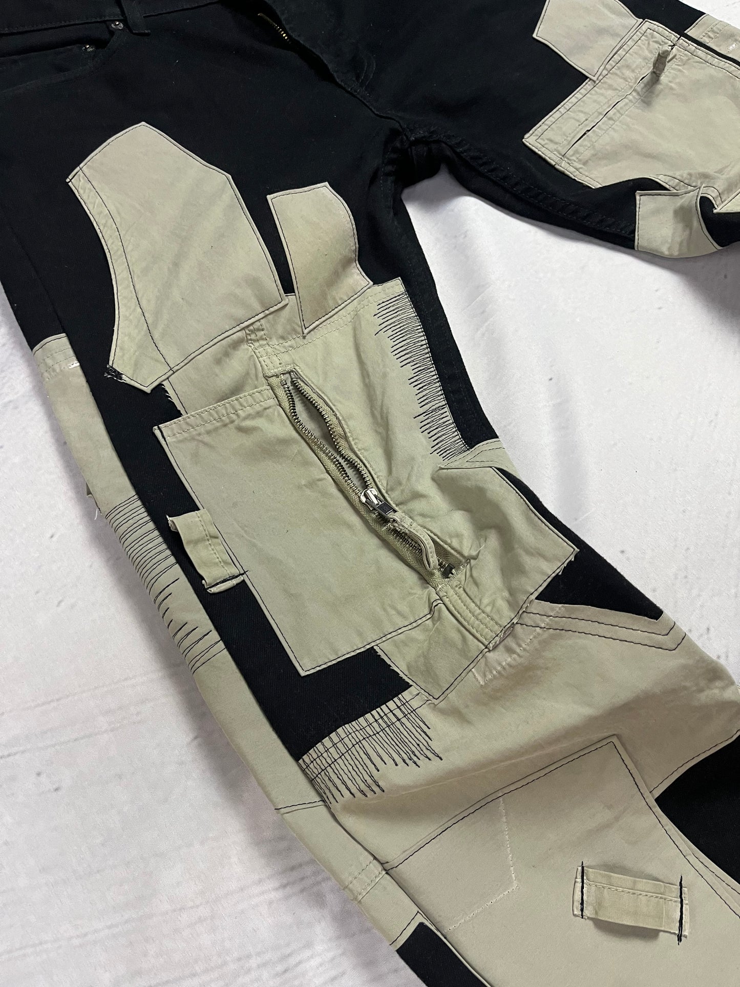 UTILITY PATCHWORK FLARE DENIM