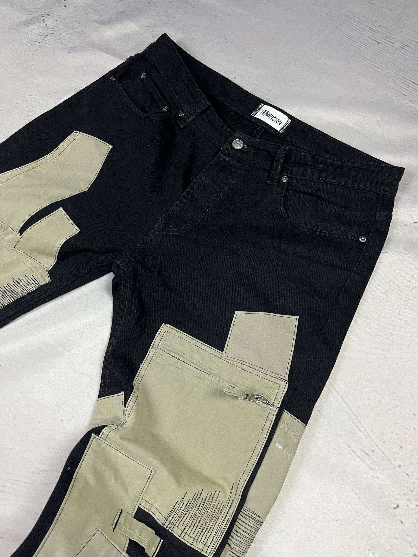 UTILITY PATCHWORK FLARE DENIM