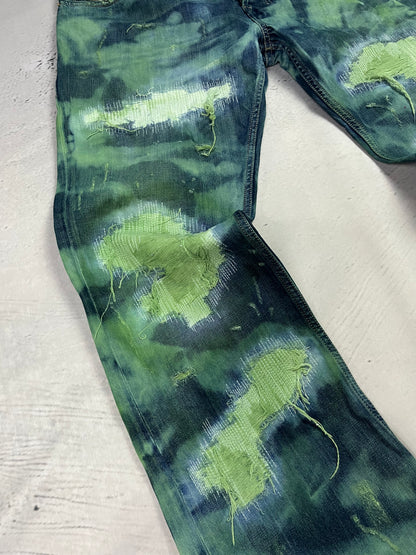 EMERALD DISTRESSED DENIM