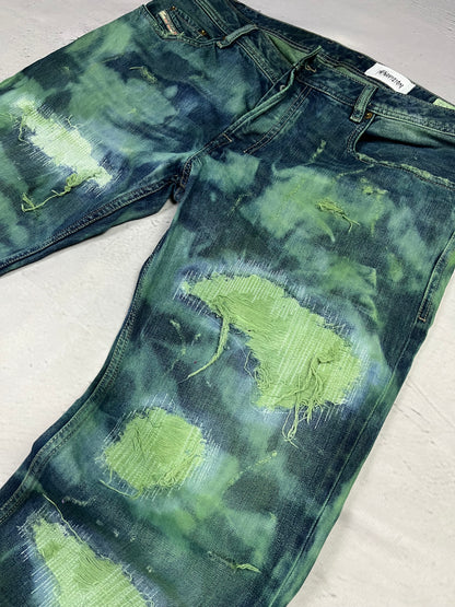 EMERALD DISTRESSED DENIM