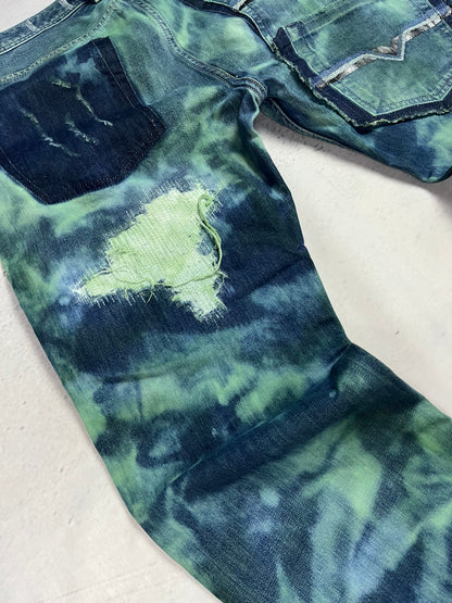 EMERALD DISTRESSED DENIM
