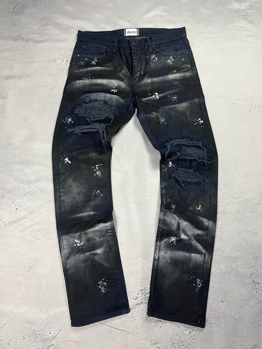 SMOKED DISTRESSED DENIM