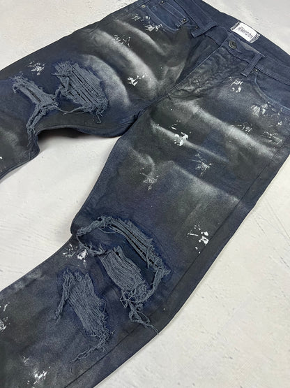 SMOKED DISTRESSED DENIM