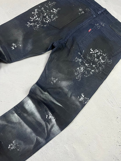 SMOKED DISTRESSED DENIM