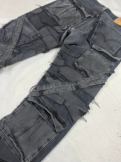 DISTRESSED CARGO PATCH DENIM