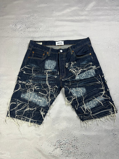 COBWEB DISTRESSED SHORTS