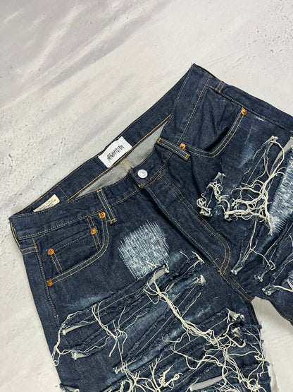 COBWEB DISTRESSED SHORTS