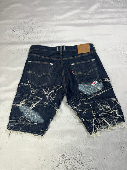 COBWEB DISTRESSED SHORTS
