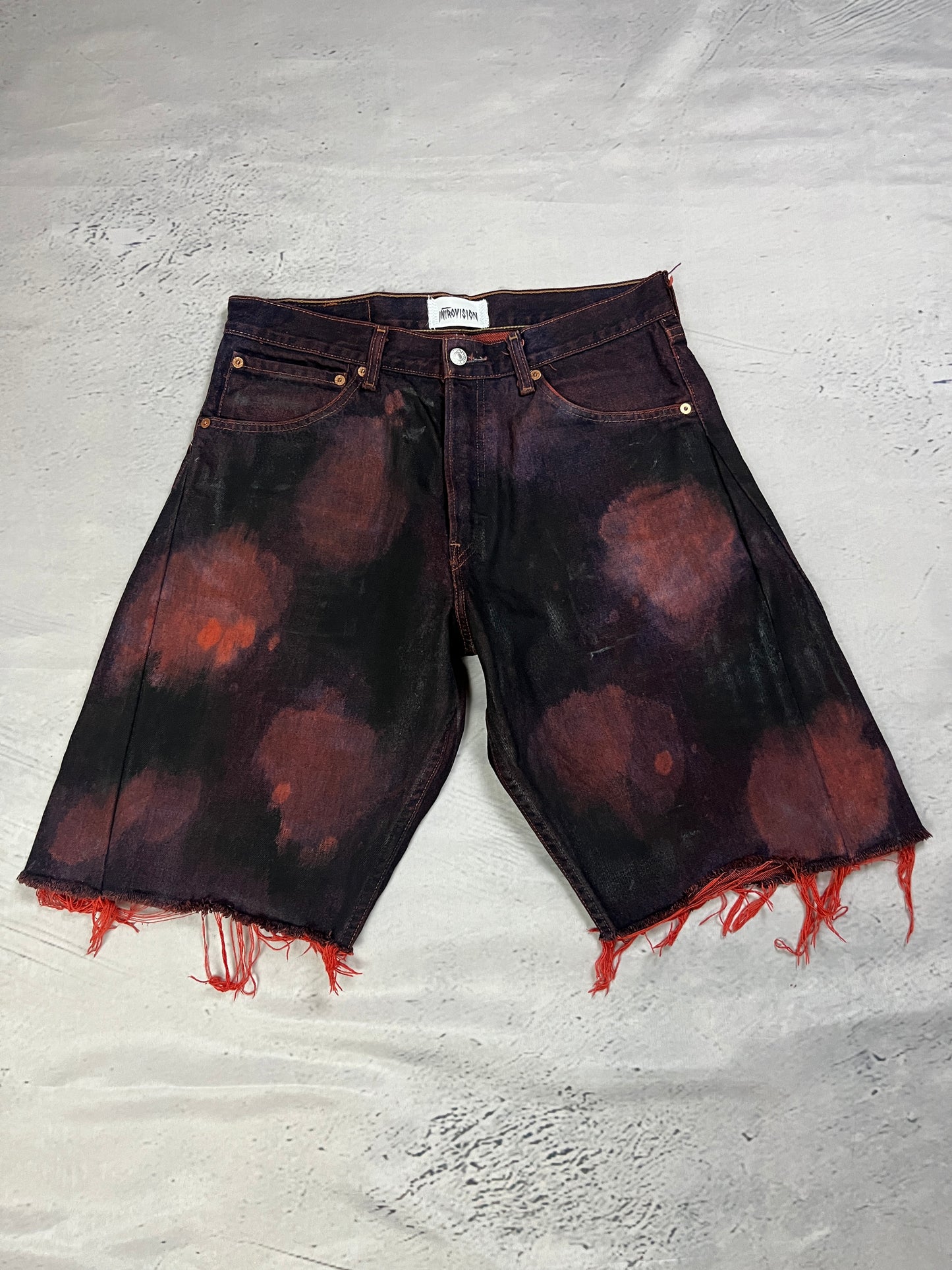 BLOOD WAX DENIM SHORTS