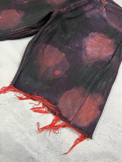 BLOOD WAX DENIM SHORTS