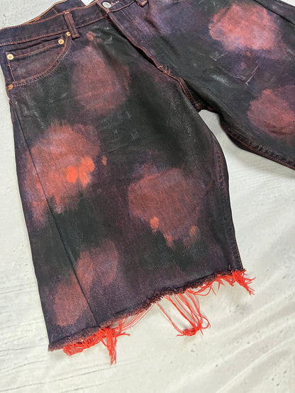 BLOOD WAX DENIM SHORTS