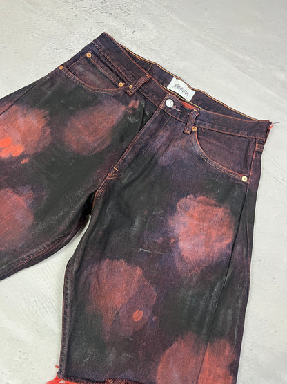 BLOOD WAX DENIM SHORTS