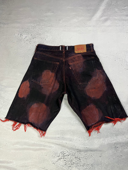 BLOOD WAX DENIM SHORTS