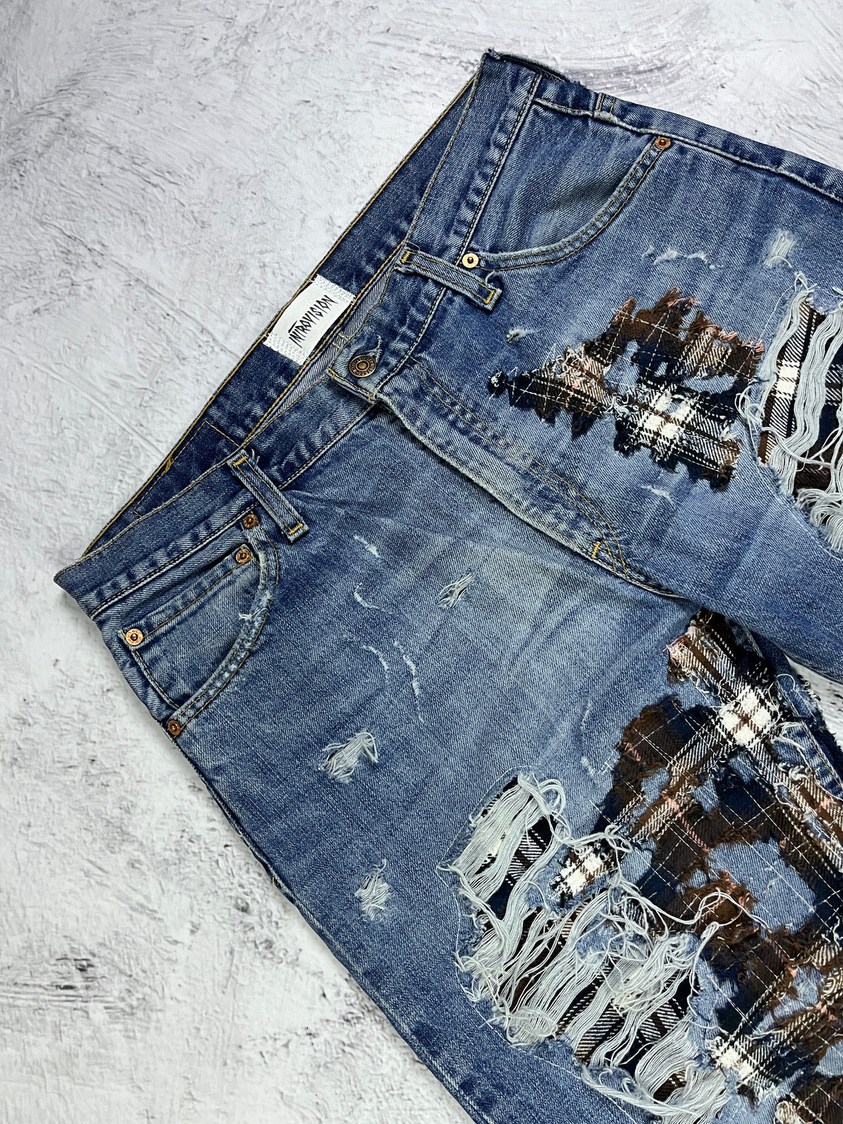 TARTAN REPAIR BORO DENIM