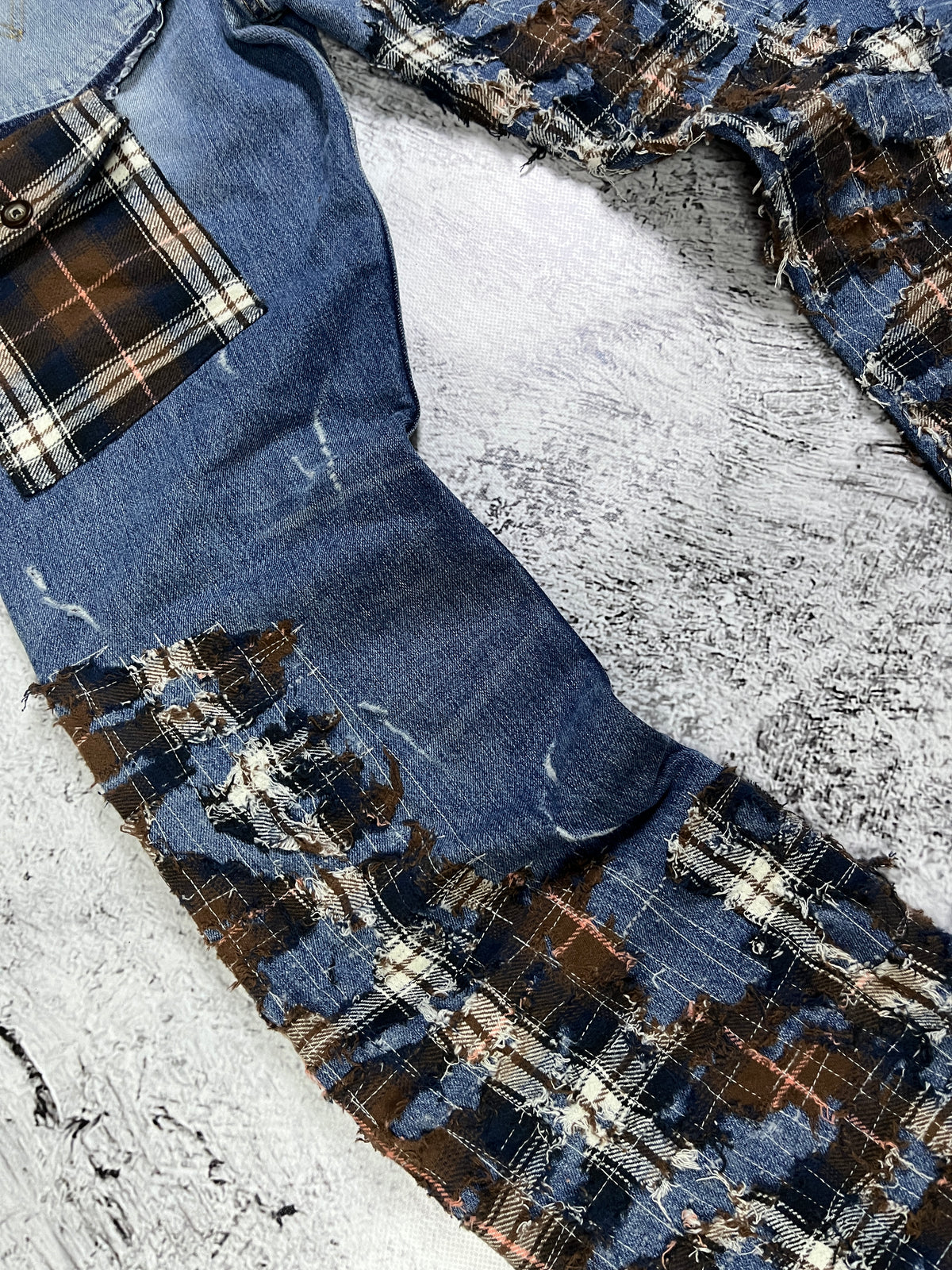 TARTAN REPAIR BORO DENIM