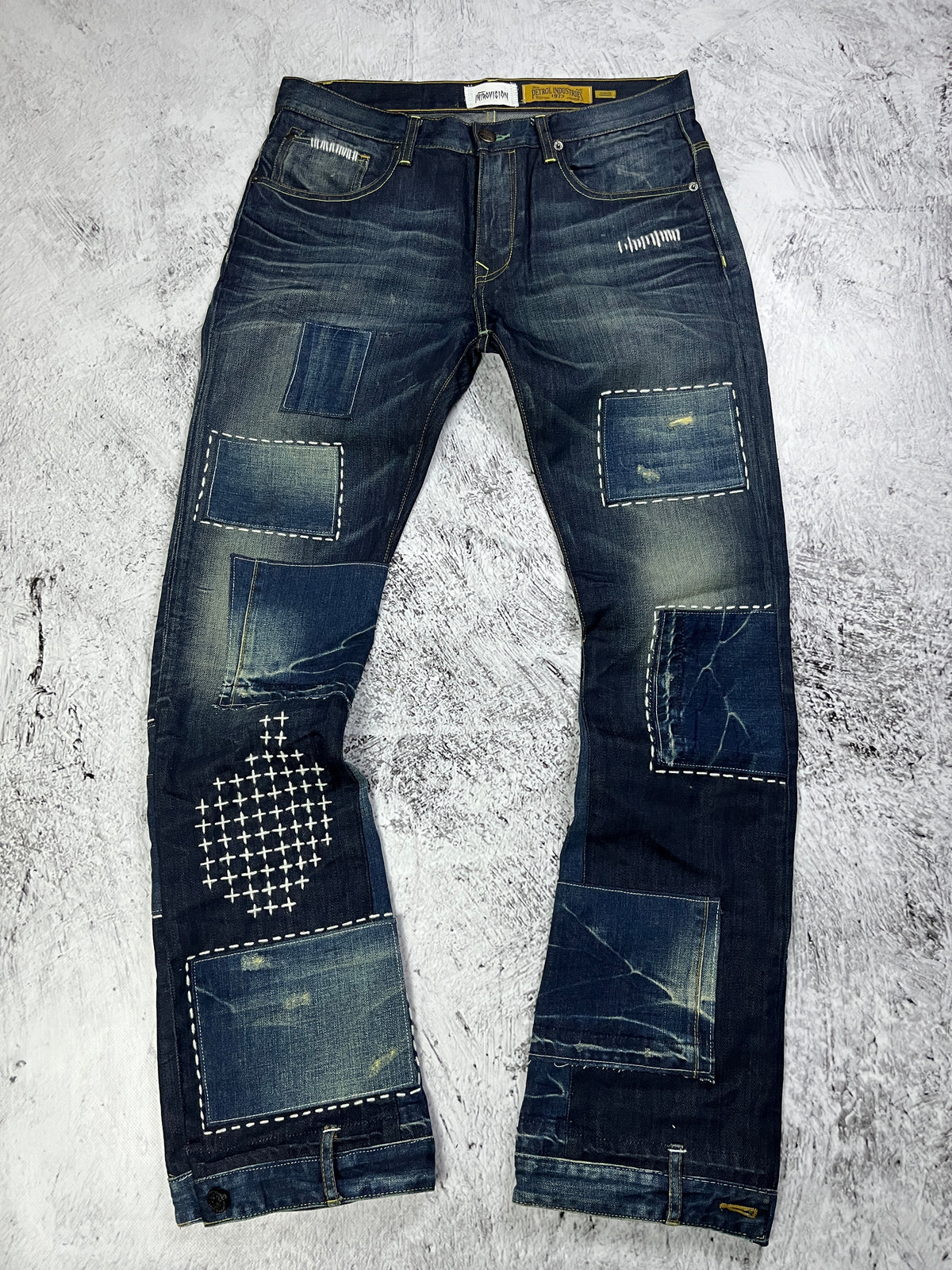 STITCHED PATCHWORK DENIM