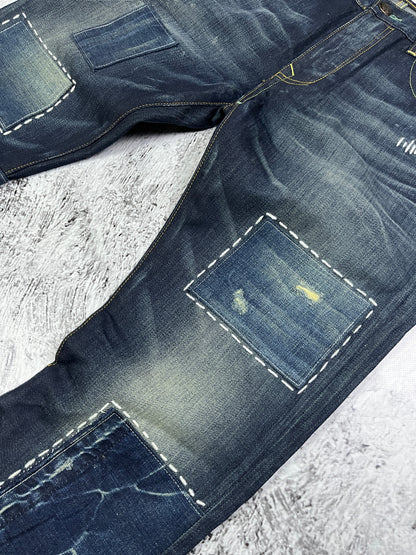 STITCHED PATCHWORK DENIM