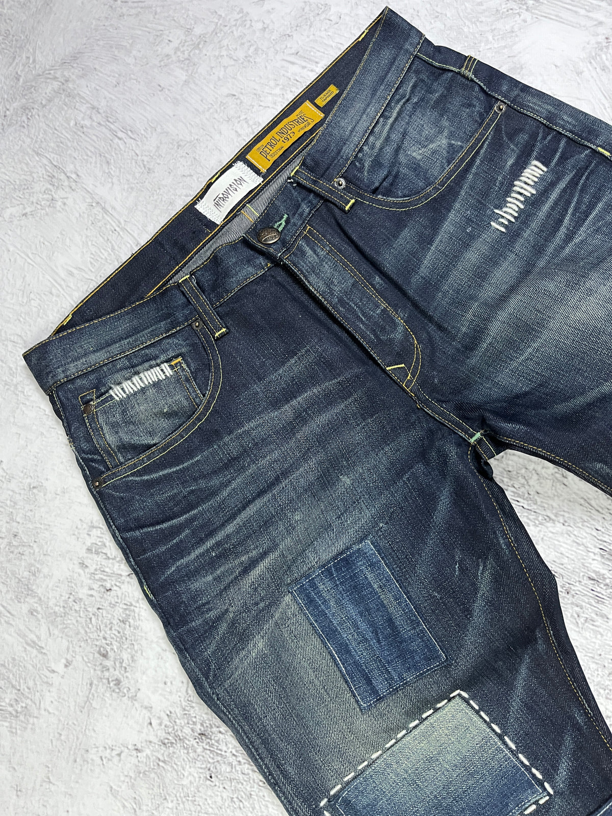 STITCHED PATCHWORK DENIM