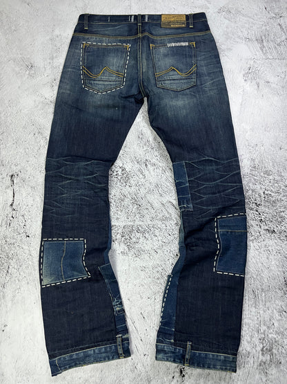 STITCHED PATCHWORK DENIM