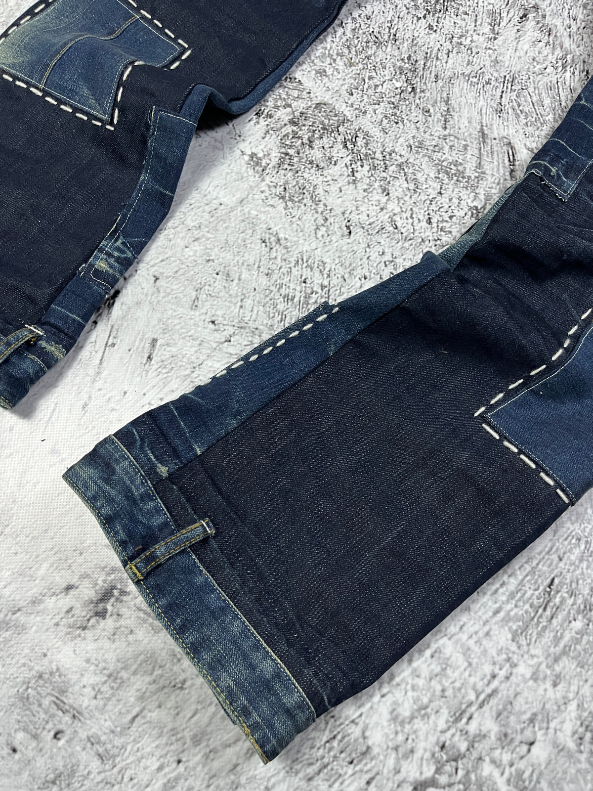 STITCHED PATCHWORK DENIM