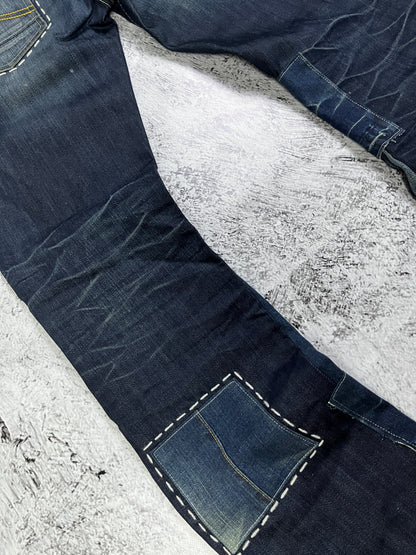 STITCHED PATCHWORK DENIM