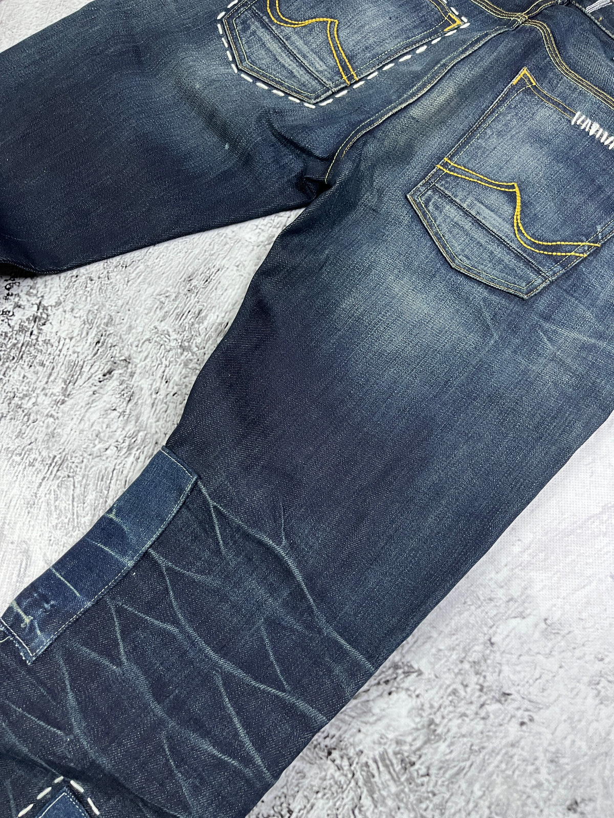 STITCHED PATCHWORK DENIM